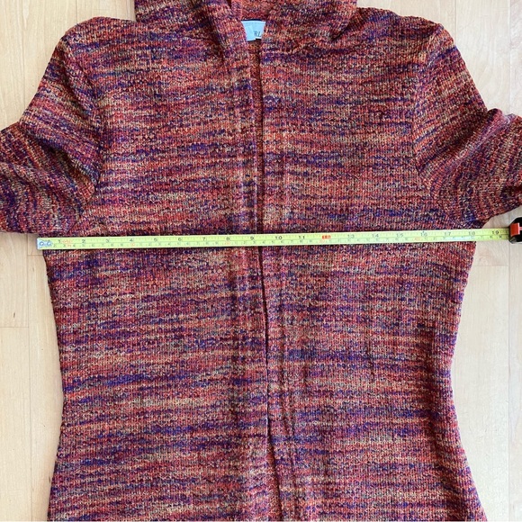2/$20 Marled knit hooded duster open cardigan purple orange Medium - Picture 5 of 8